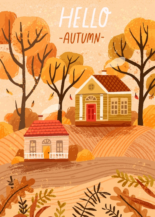 Hello Autumn Postcard