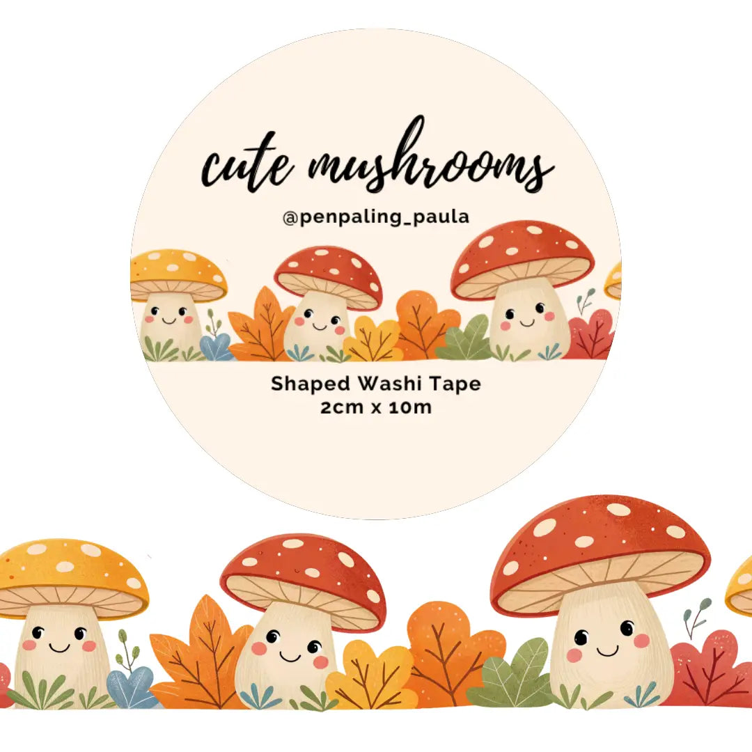 Cute Mushrooms Shaped Washi Tape