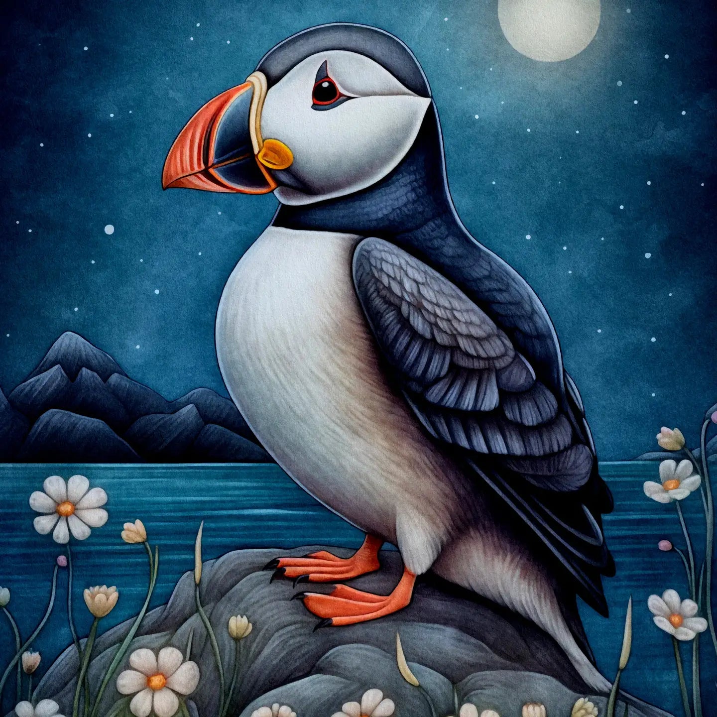 Arctic Animal Puffin Postcard