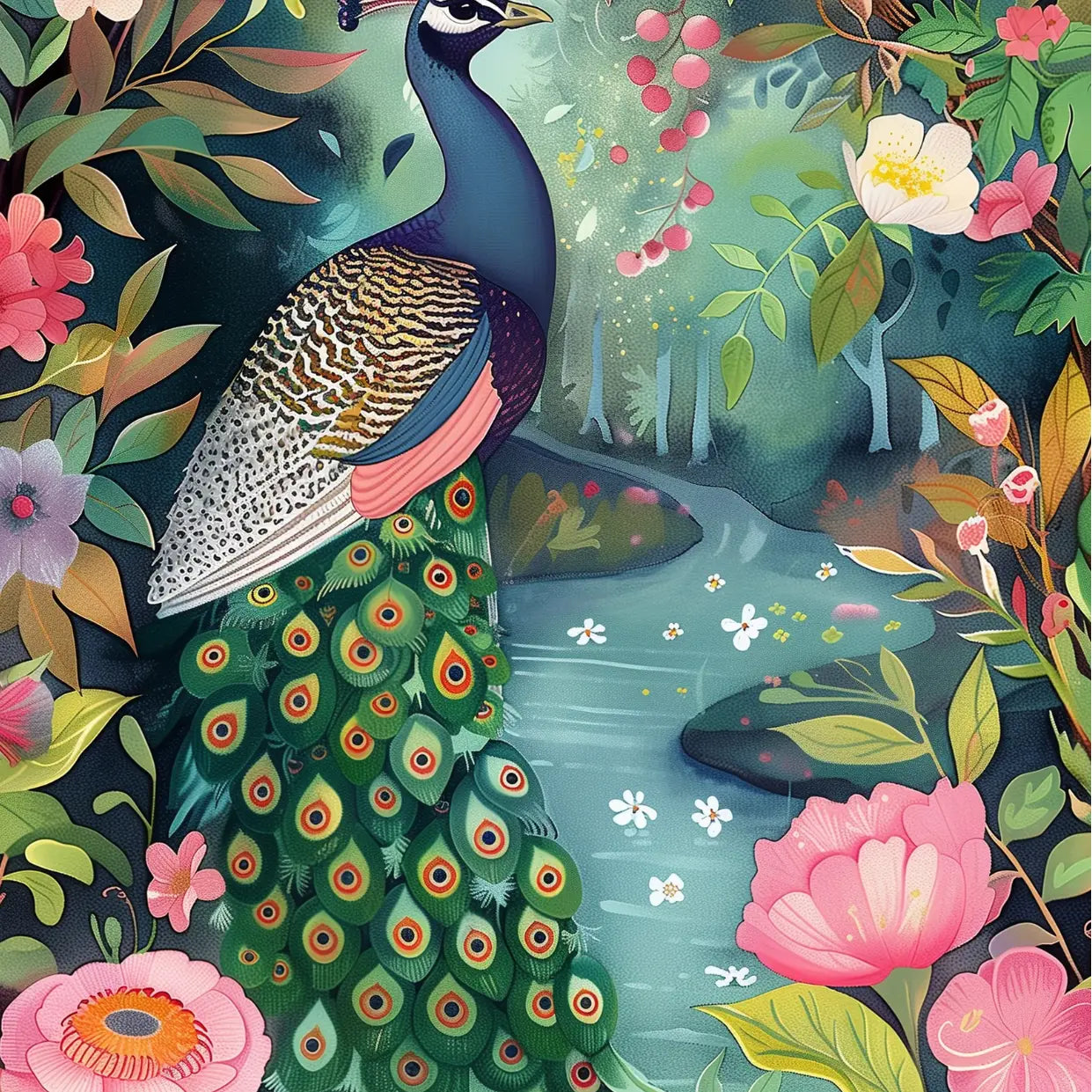 Peacock Postcard