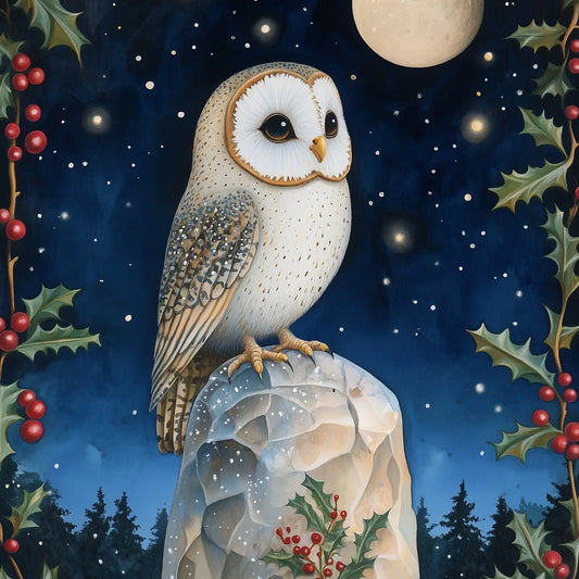 Owl in Berries Postcard