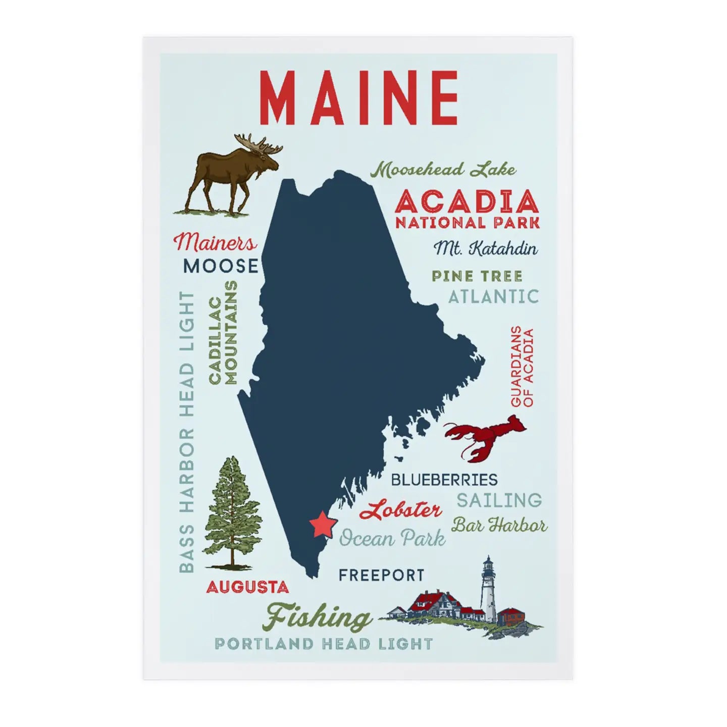 Ocean Park, Maine Typography & Icons