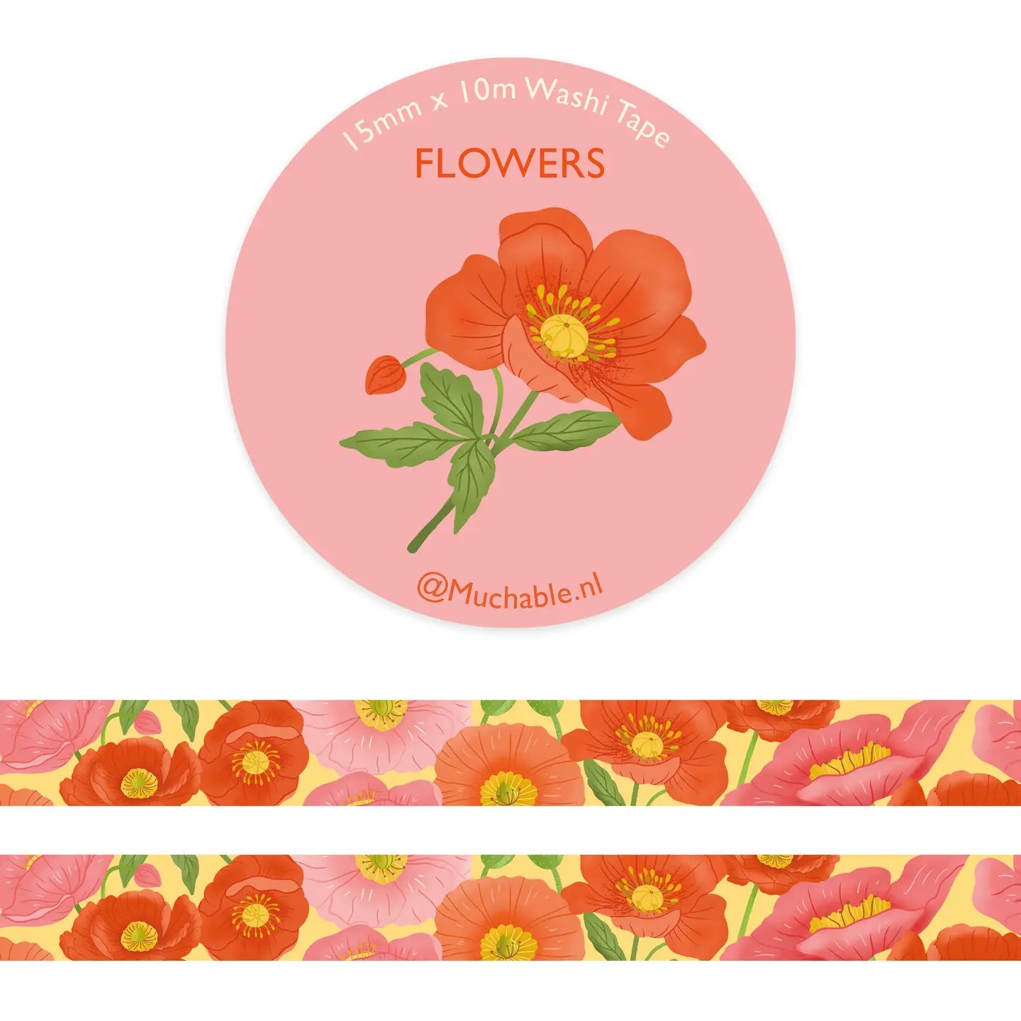 Peony & Roses Washi Tape