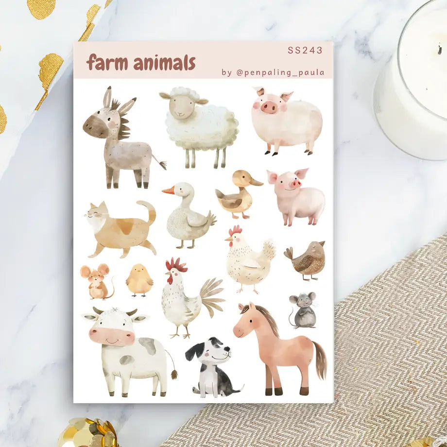 Farm Animals Sticker Sheet