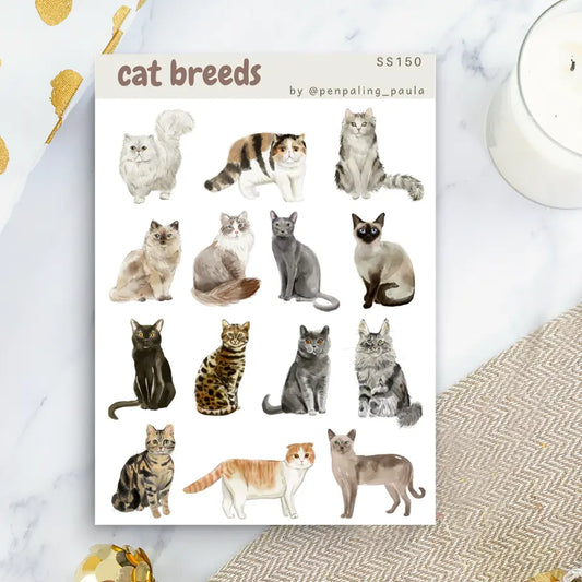 Cat Breeds Sticker Sheet