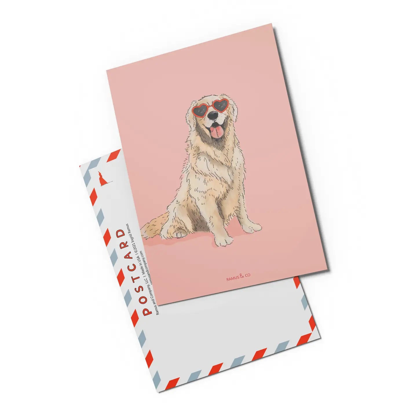 Golden Pink Heart Eyes Postcard