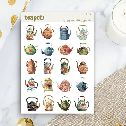 Teapots Sticker Sheet