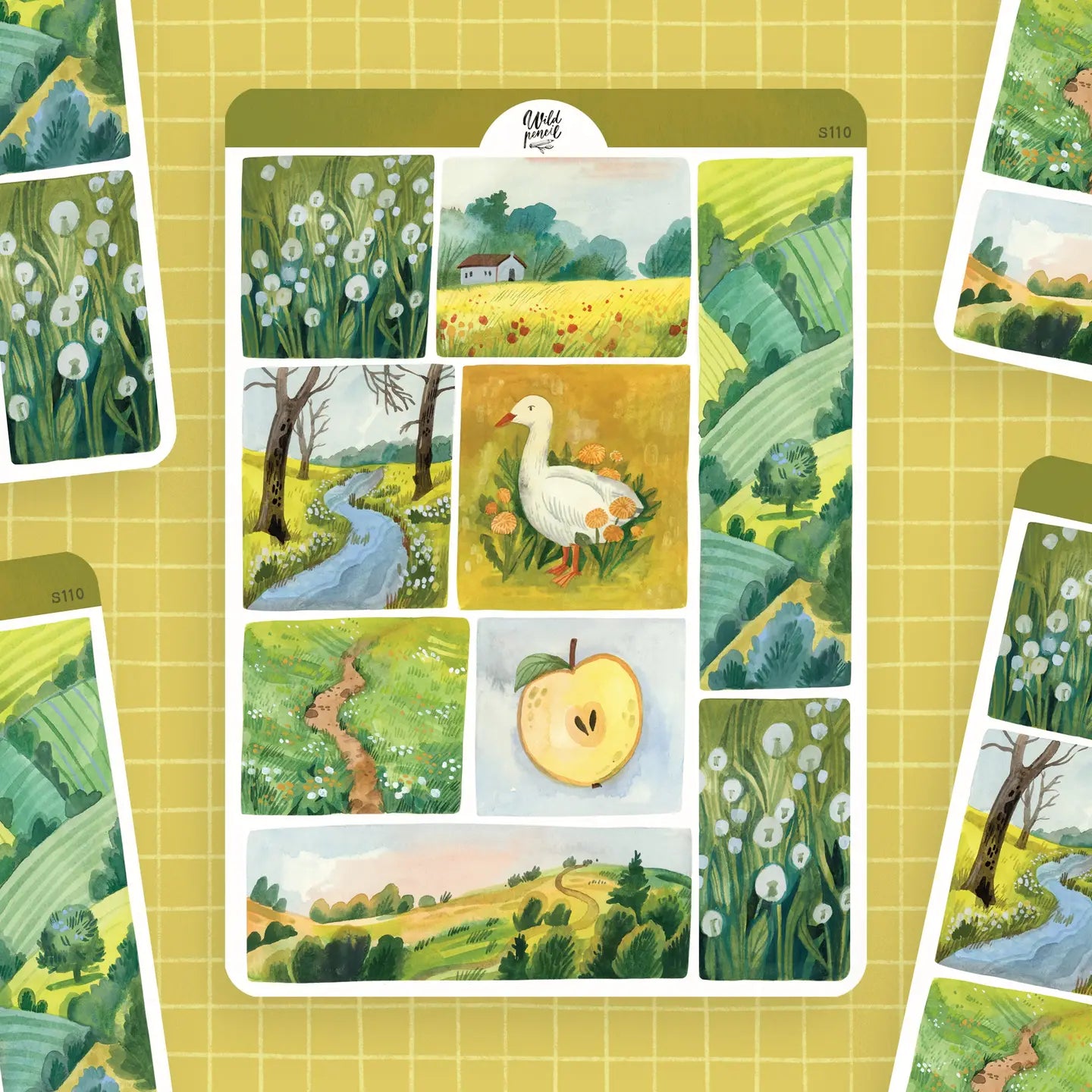 Spring Landscape Sticker Sheet