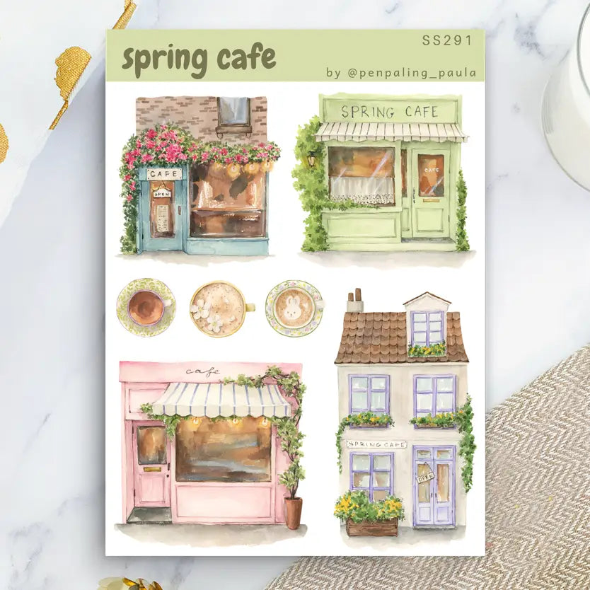 Spring Cafe Sticker Sheet