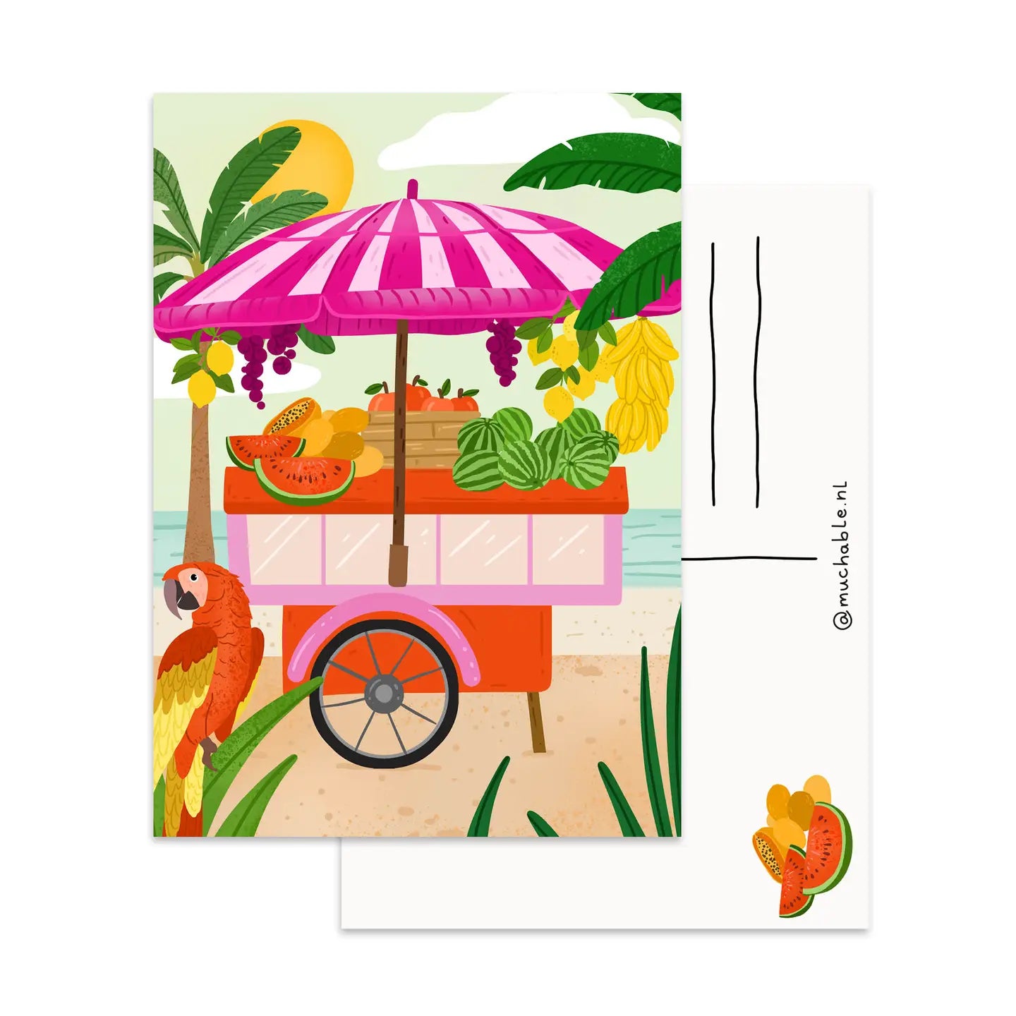 Fruit Cart Postcard