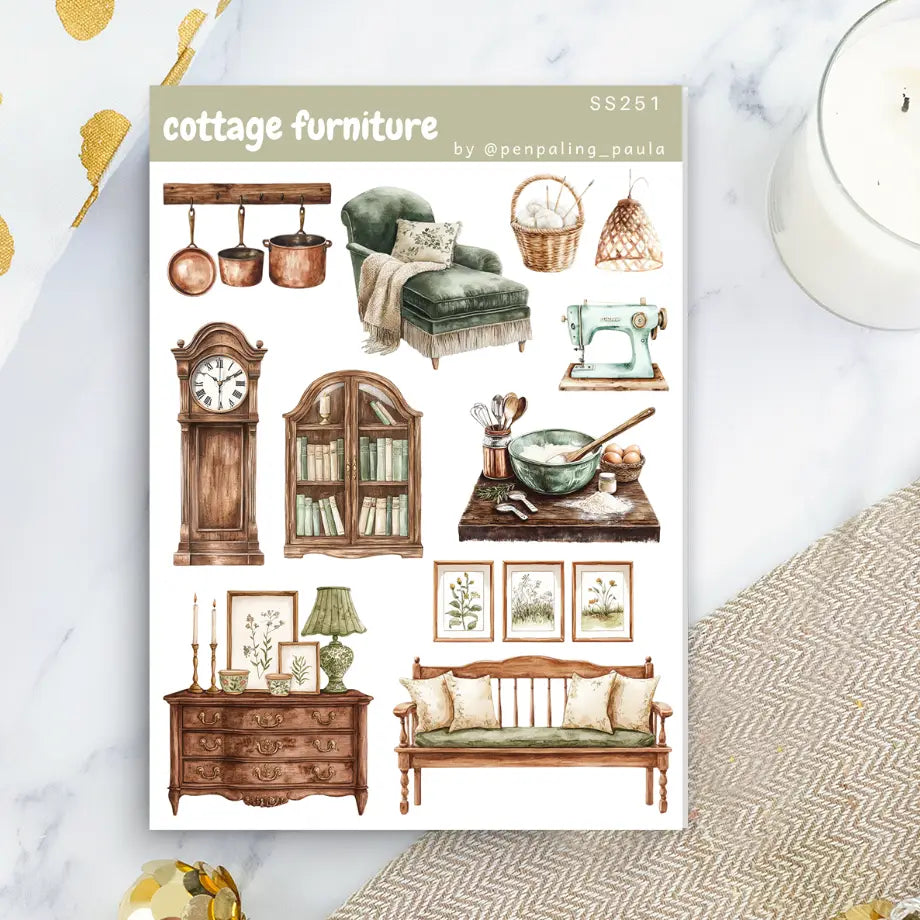 Cottage Furniture Sticker Sheet