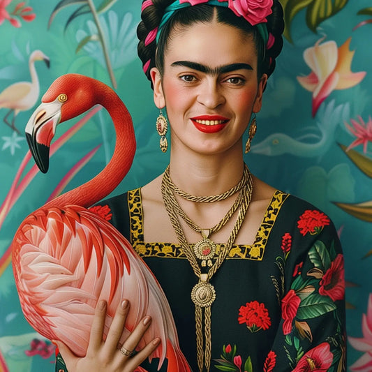 Frida with Flamingo
