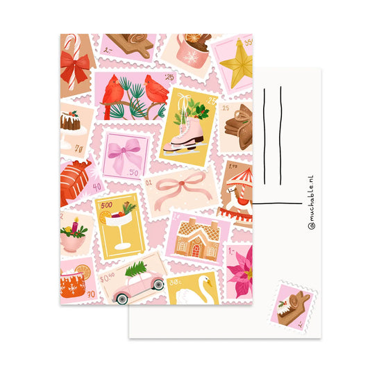 Christmas Stamps Postcard