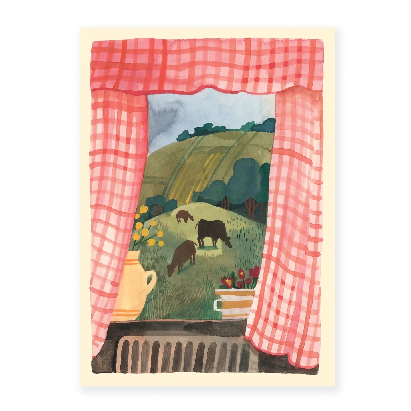 Gingham Postcard