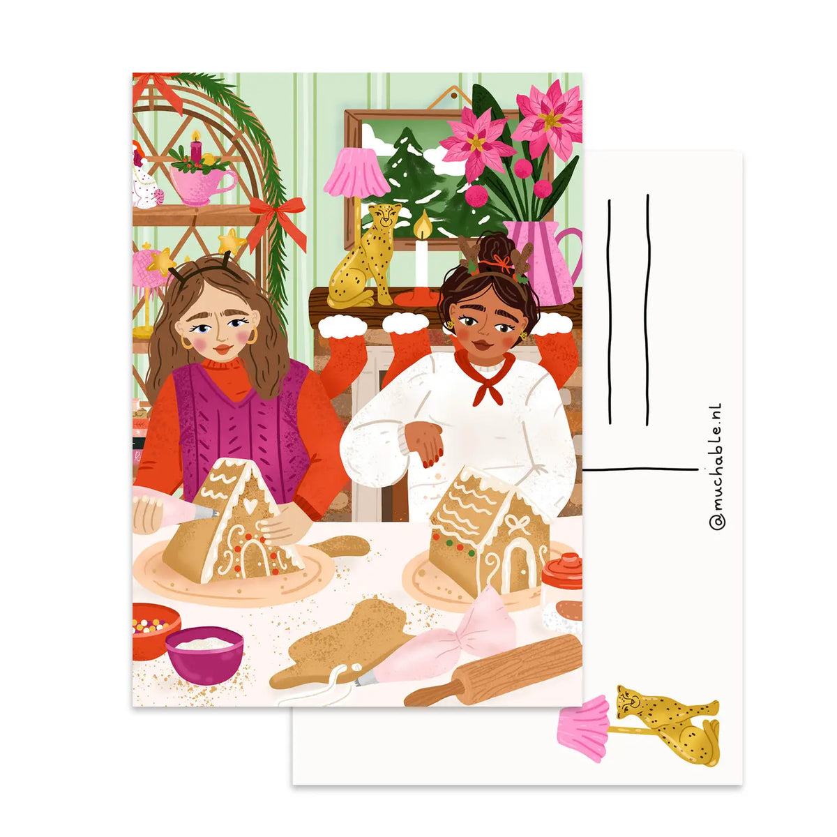 Gingerbread Houses Postcard
