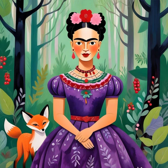 Frida with Fox Friend