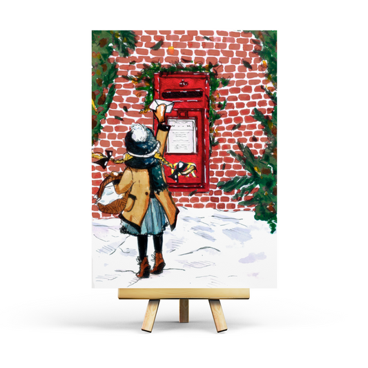 Snowy Postbox Postcard