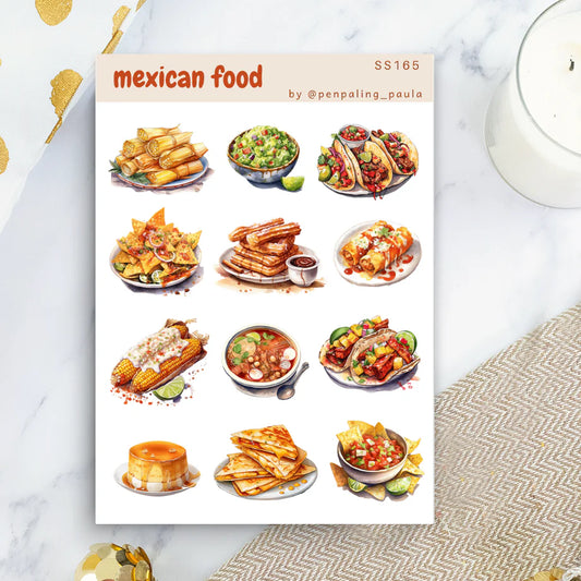 Mexican Food Sticker Sheet