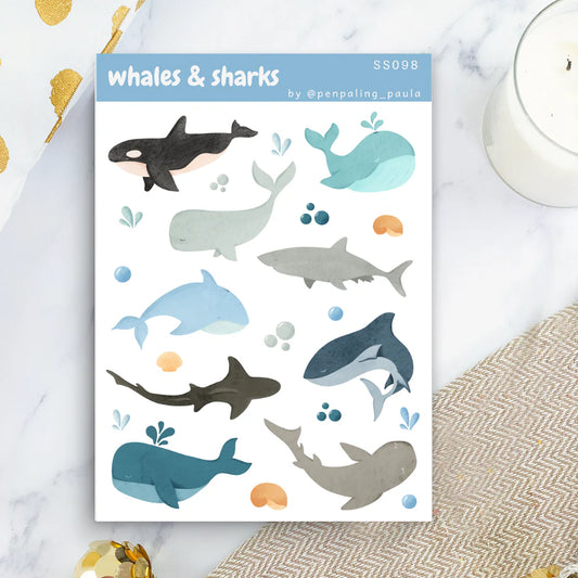 Whales & Sharks Sticker Sheet