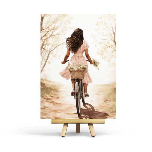 Girl on Bike Postcard