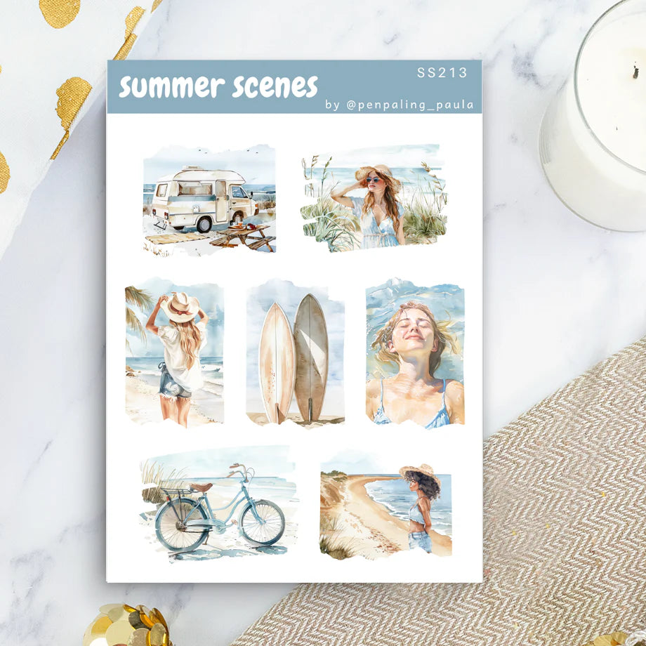 Summer Scenes Sticker Sheet