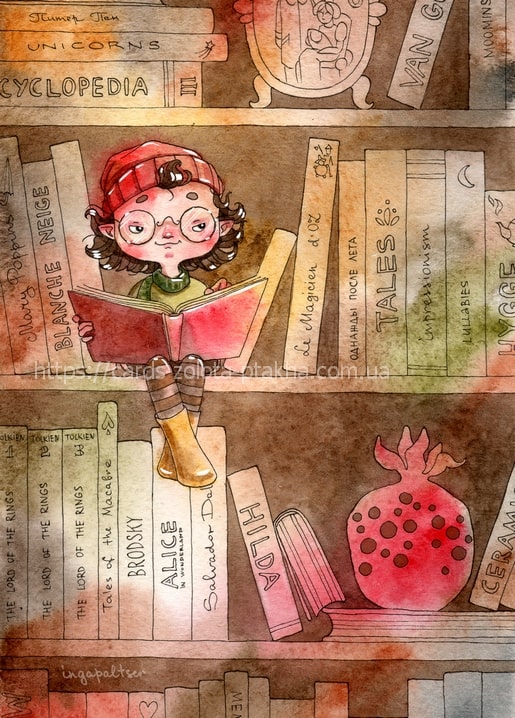 Reading on the Shelf Postcard