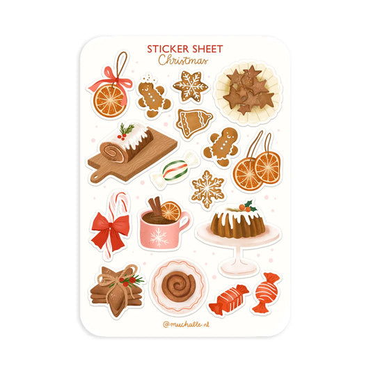 Christmas Foods & Cakes Sticker Sheet