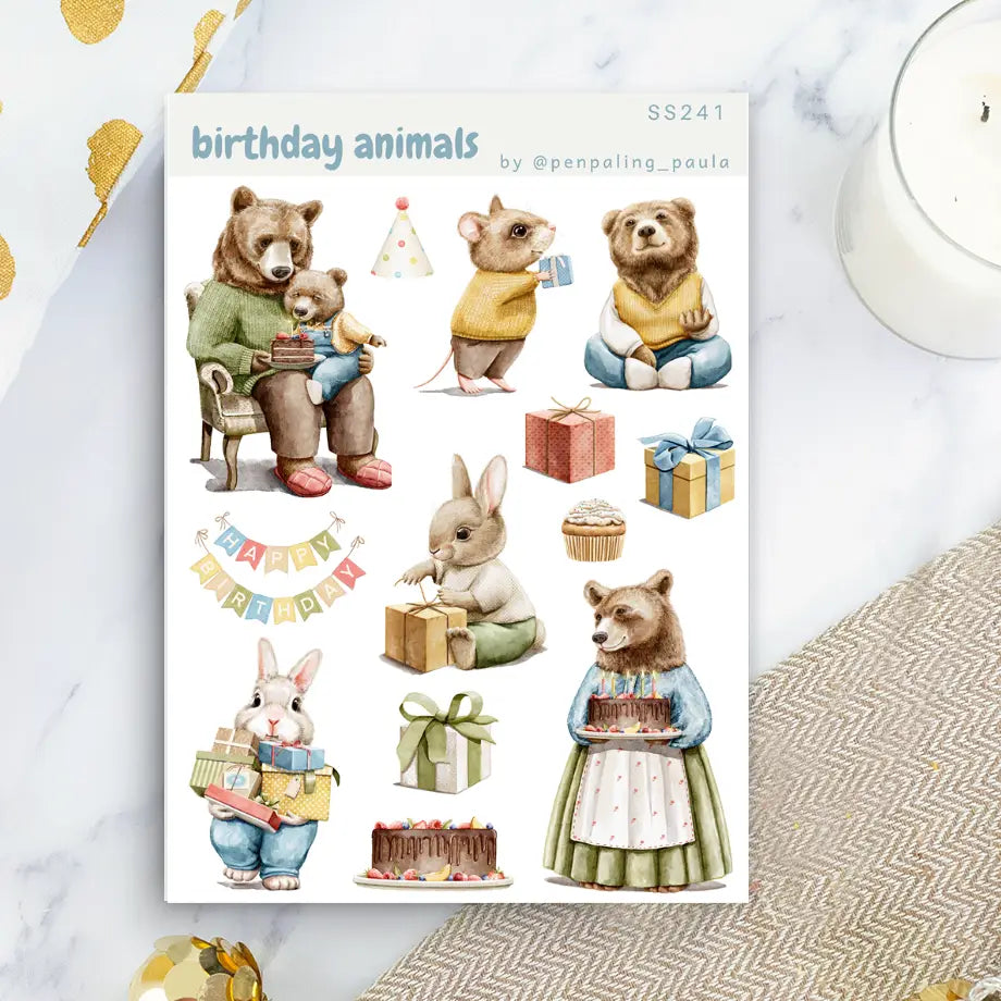 Birthday Animals Sticker Sheet