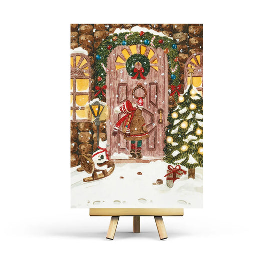 Christmas Door Postcard
