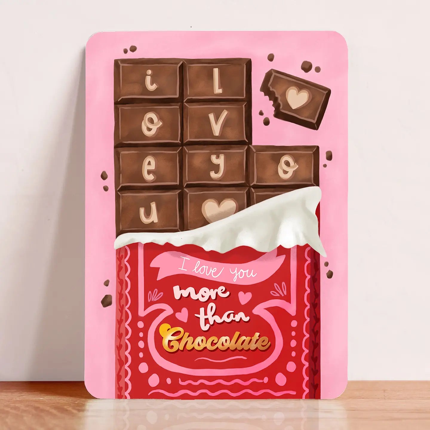 Love You More Than Chocolate Postcard
