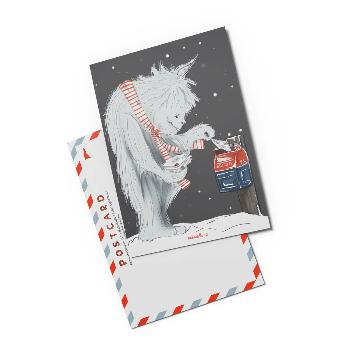 Yeti Sending Letters Postcard