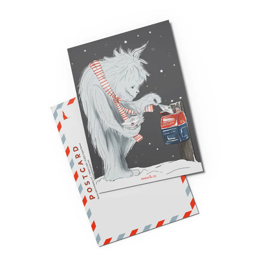 Yeti Sending Letters Postcard