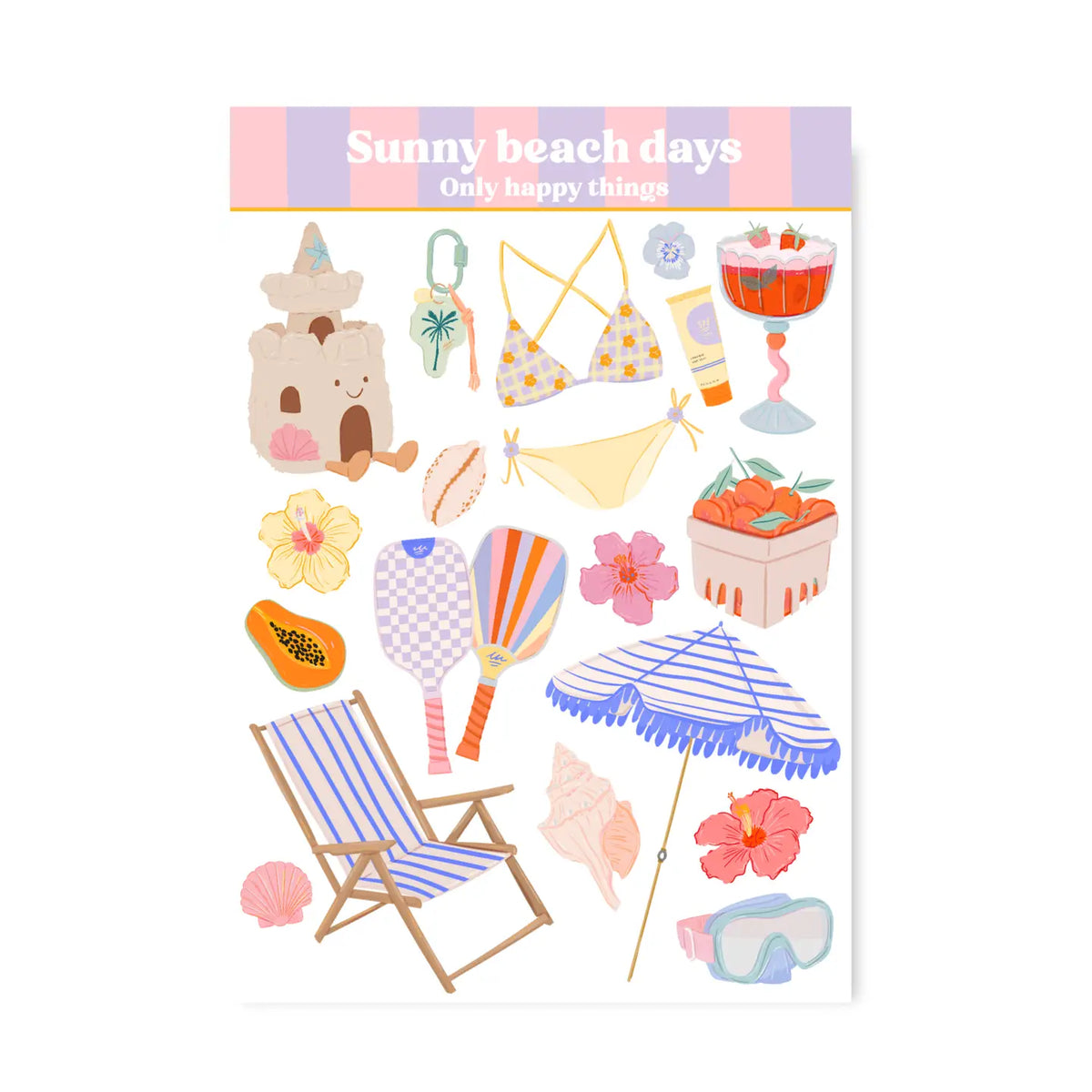 Sunny Beach Days Sticker Sheet