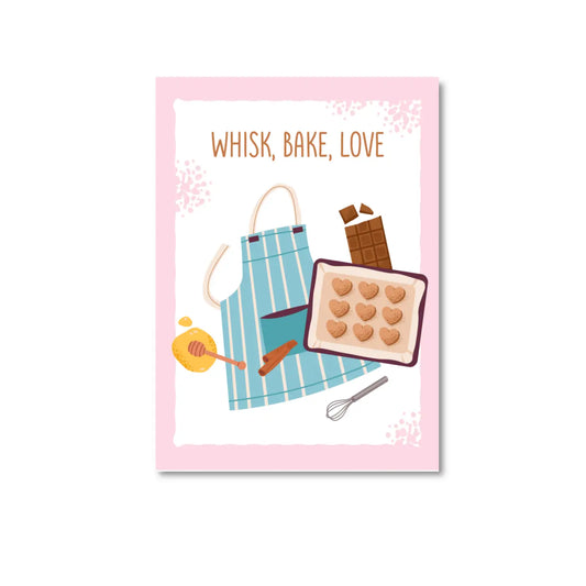 Whisk, Bake, Love Postcard