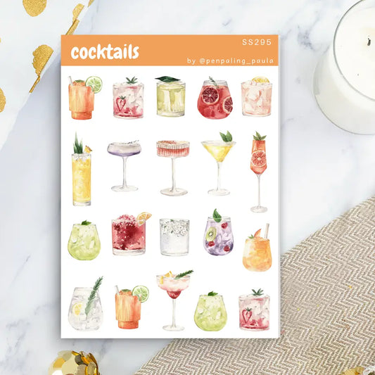 Cocktails Sticker Sheet
