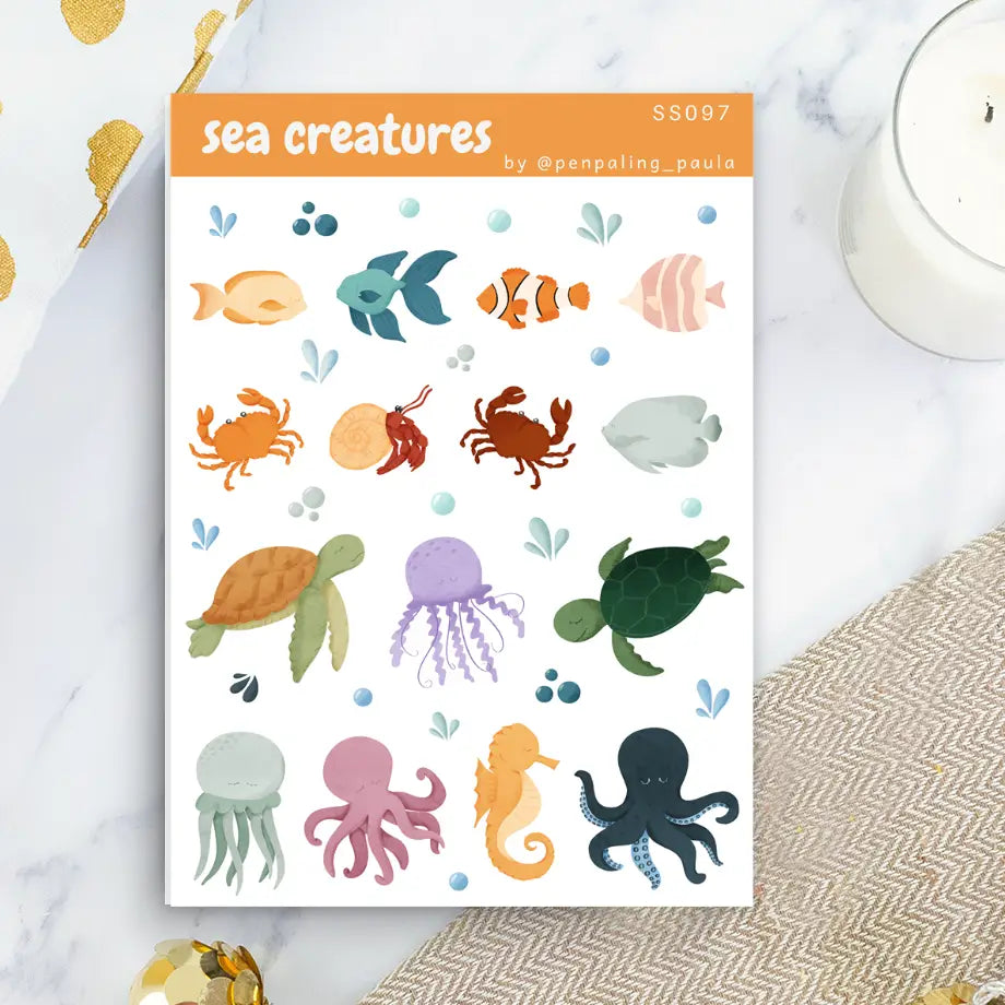 Sea Creatures Sticker Sheet