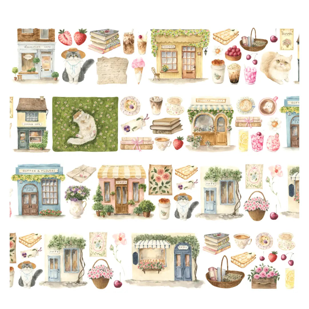 Summer Cafe PET Tape PRE-CUT