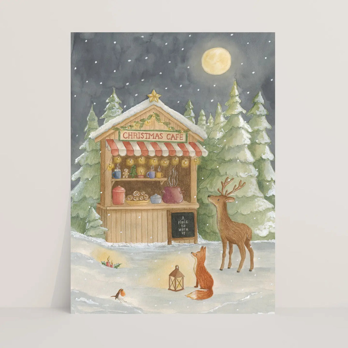Christmas Cafe Postcard