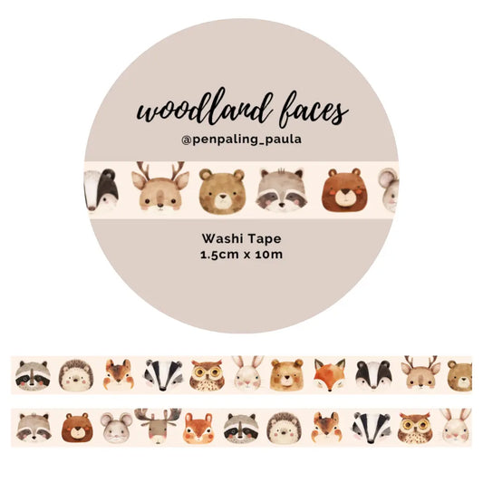 Woodland Faces Washi Tape