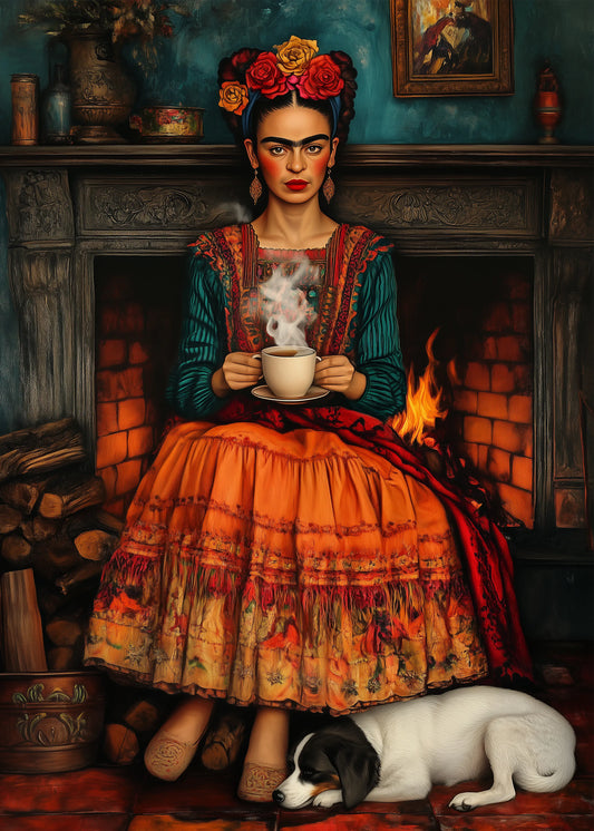 Frida Cozy by the Fire