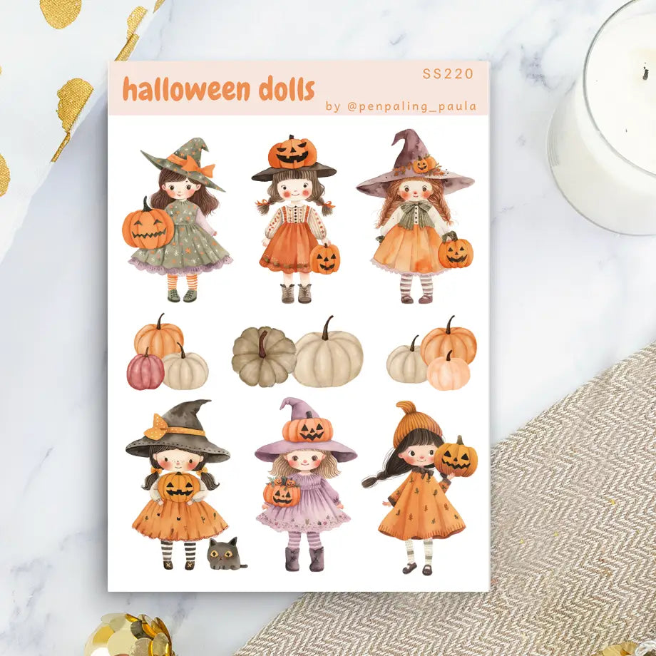 Halloween Dolls Sticker Sheet
