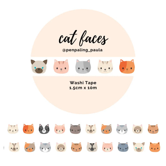 Cat Faces Washi Tape
