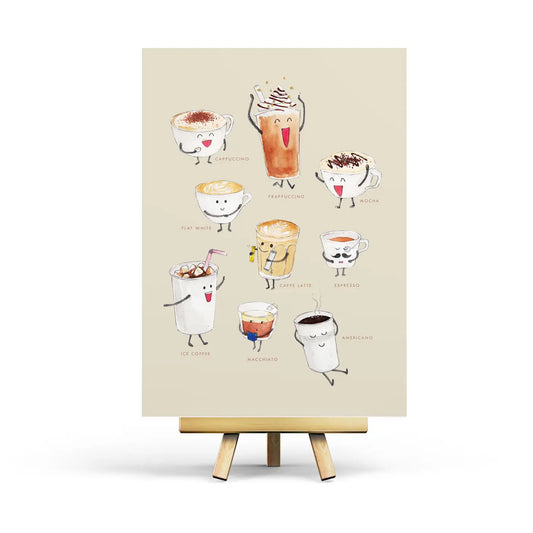 Coffee Drinks Postcard