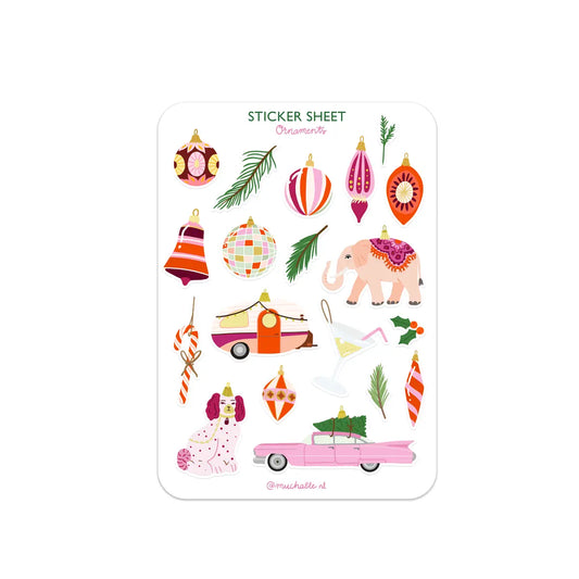 Christmas Ornaments Sticker Sheet