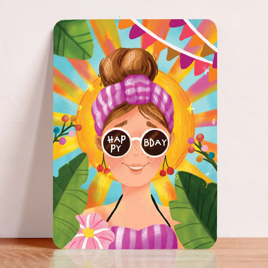 Happy Birthday Sunglasses Postcard II