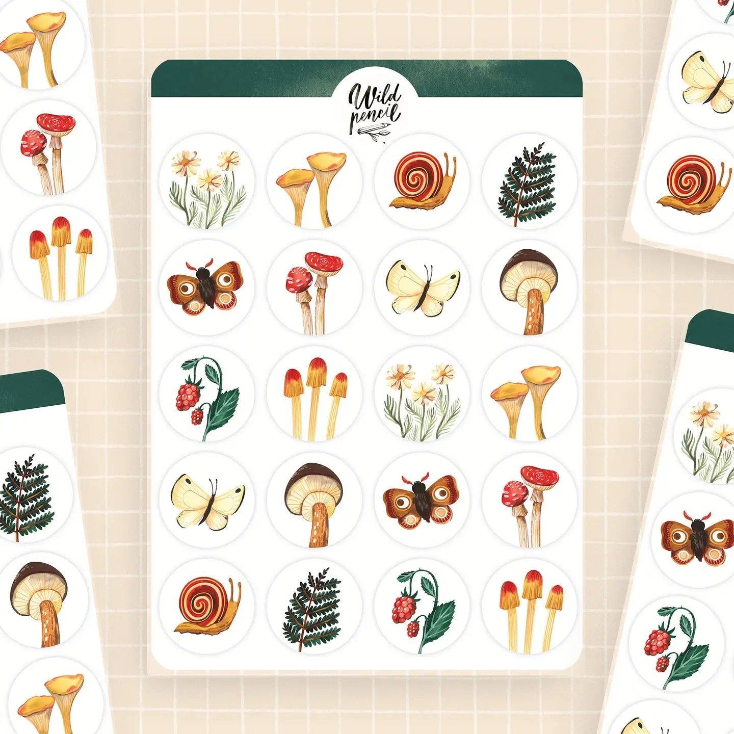 Forest Circles Sticker Sheet