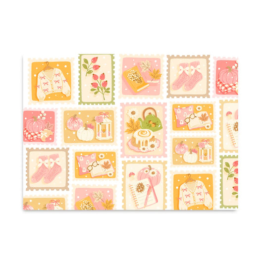 Autumn Stamps Postcard