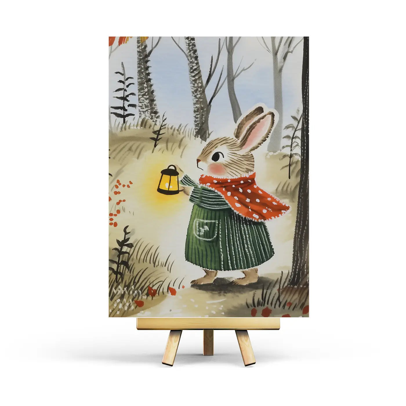 Lantern Rabbit Postcard