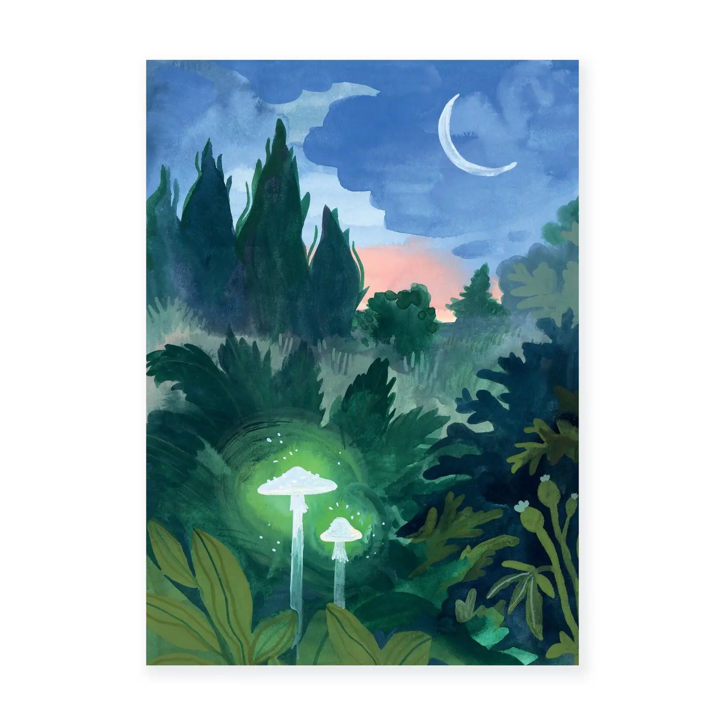 Glowing Mushroom Postcard