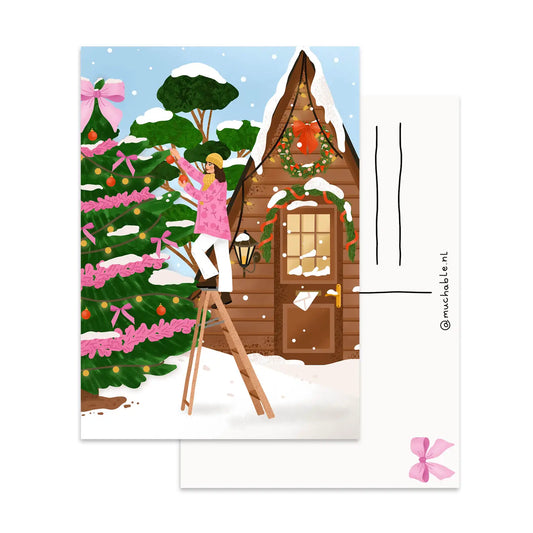 Decorating the Tree Postcard